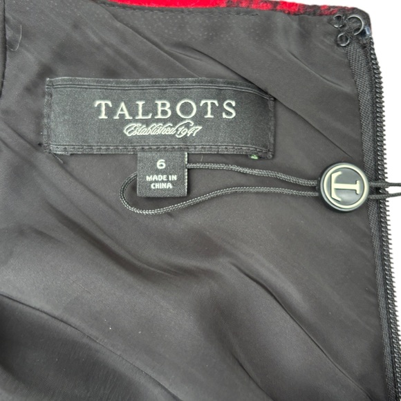 Talbots Women’s 6 Twill A-Line Red “Country Plaid” Lined Wool Blend Skirt - Picture 9 of 12